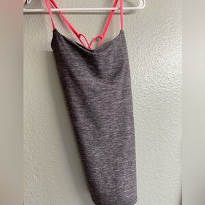 Lululemon grey with coral straps athletic tank top